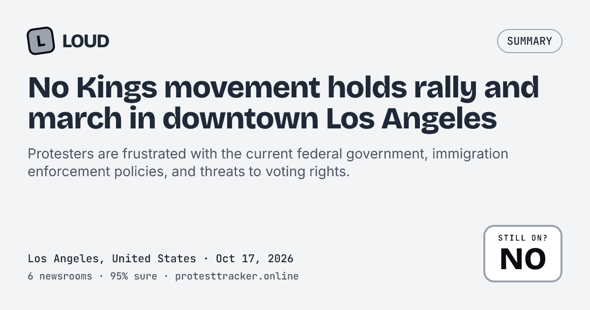 Los Angeles No Kings early voting rally (Oct 17, 2026): is it still on?