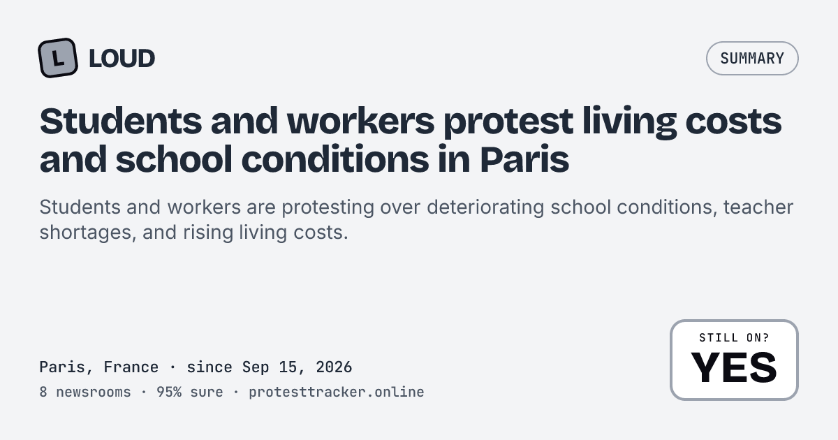 Paris protests over living costs and schools (Sep 23, 2026): is it ...