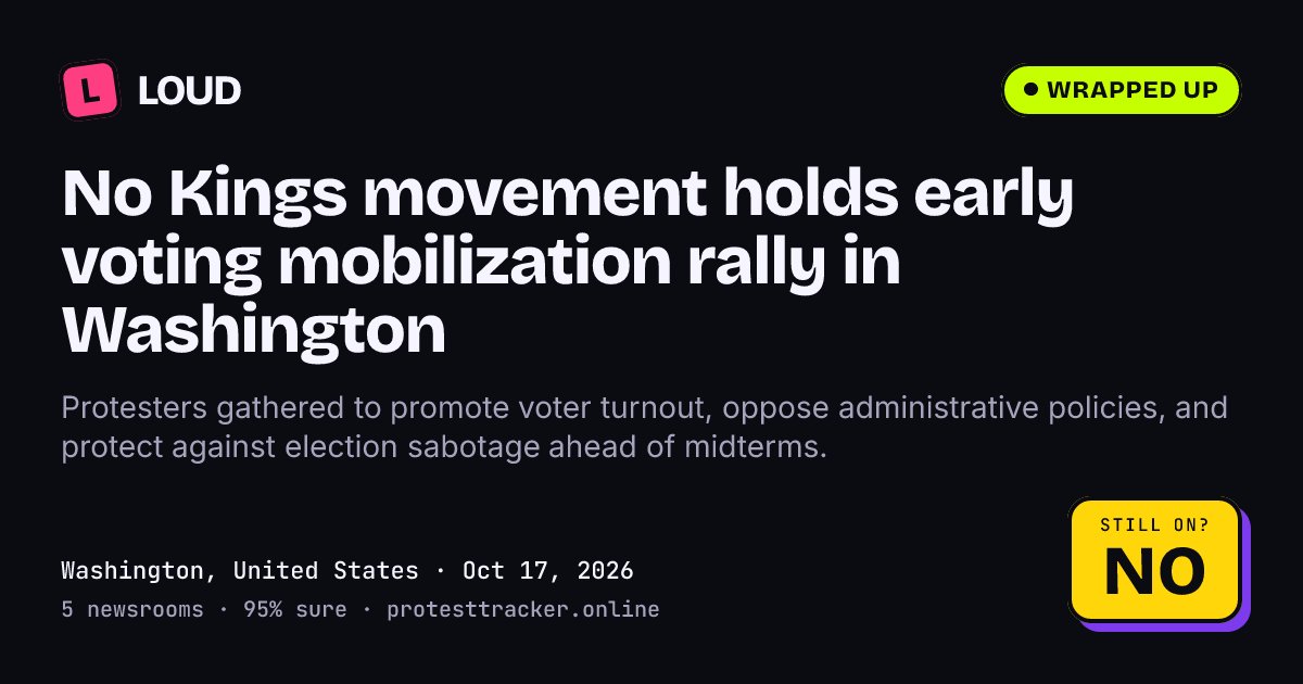 Washington No Kings early voting rally (Oct 17, 2026): is it still on?